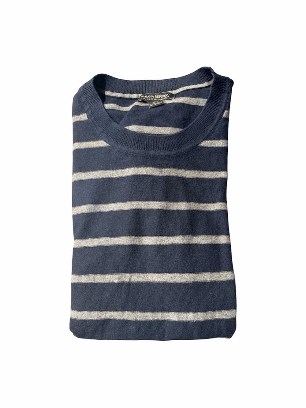 Banana Republic Pima Cotton Cashmere Striped Sweater Men’s XL Navy
